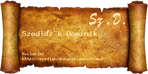 Szedlák Dominik névjegykártya