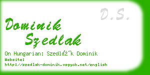 dominik szedlak business card